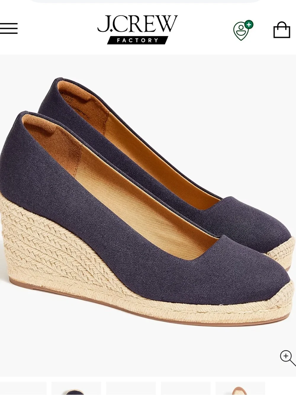 J.CREW Factory navy blue Canvas espadrille wedges,Sz.9,5!NEW